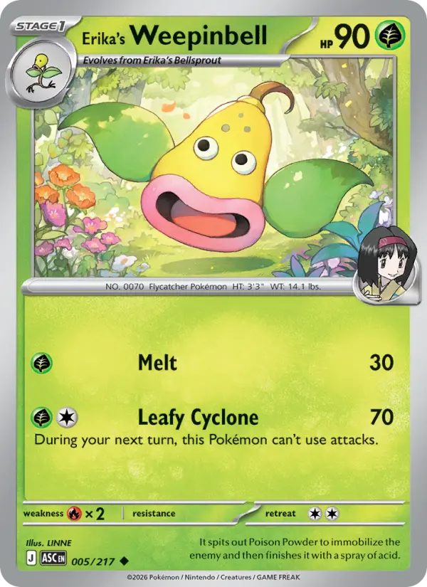 Losse Pokémonkaart 005/217 - Erika's Weepinbell - Ascended Heroes - [Uncommon]