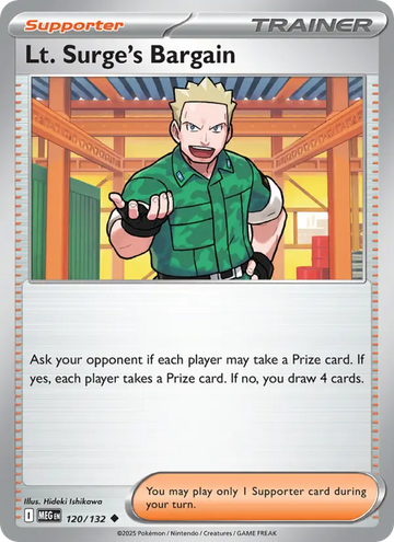Losse Pokémonkaart 120/132 - Lt. Surge's Bargain - Mega Evolution - [Uncommon]