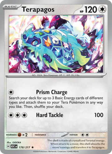 Losse Pokémonkaart 178/217 - Terapagos - Ascended Heroes - [Rare]