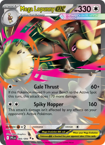 Losse Pokémonkaart 084/094 - Mega Lopunny ex - Phantasmal Flames - [Double rare]