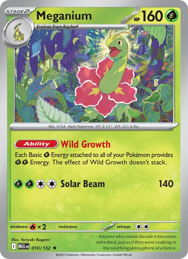 Losse Pokémonkaart 010/132 - Meganium - Mega Evolution - [Rare]