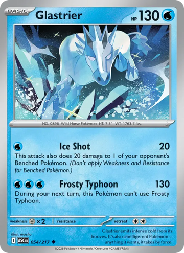 Losse Pokémonkaart 054/217 - Glastrier - Ascended Heroes - [Uncommon] - Friendball Reverse Holo