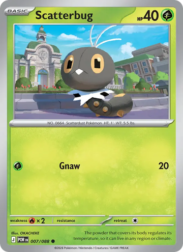 Losse Pokémonkaart 007/088 - Scatterbug - Perfect Order - [Common]