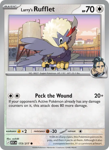 Losse Pokémonkaart 173/217 - Larry's Rufflet - Ascended Heroes - [Common]