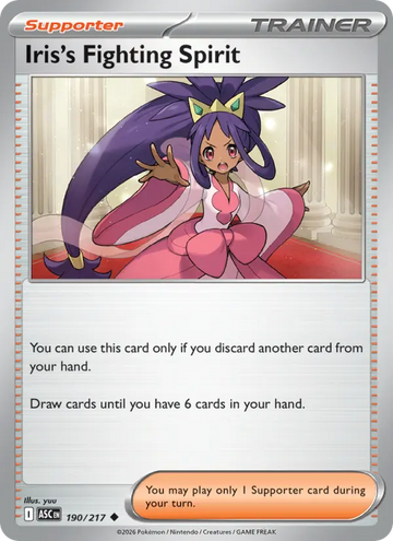 Losse Pokémonkaart 190/217 - Iris's Fighting Spirit - Ascended Heroes - [Uncommon] - Reverse Holo