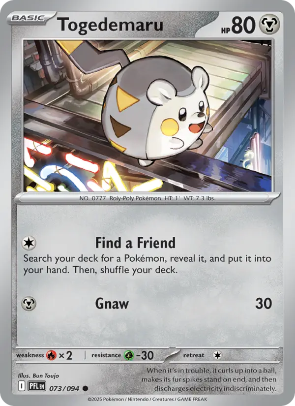 Losse Pokémonkaart 073/094 - Togedemaru - Phantasmal Flames - [Common]