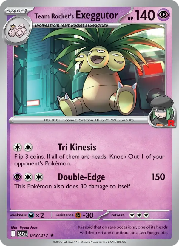 Losse Pokémonkaart 078/217 - Team Rocket's Exeggutor - Ascended Heroes - [Rare]
