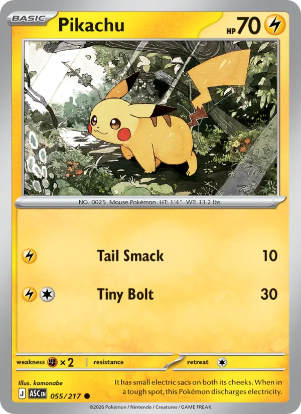 Losse Pokémonkaart 055/217 - Pikachu - Ascended Heroes - [Common]