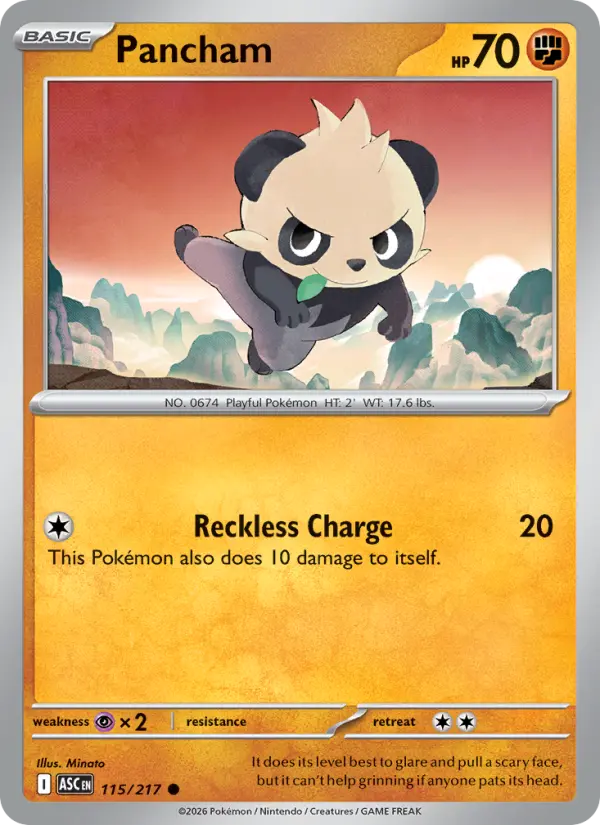 Losse Pokémonkaart 115/217 - Pancham - Ascended Heroes - [Common]