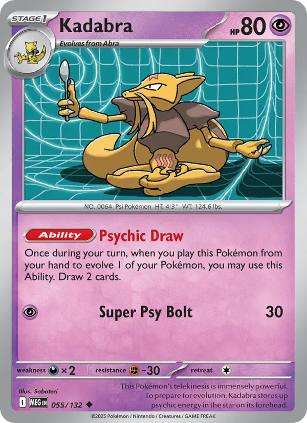 Losse Pokémonkaart 055/132 - Kadabra - Mega Evolution - [Uncommon]
