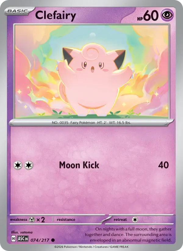 Losse Pokémonkaart 074/217 - Clefairy - Ascended Heroes - [Common]