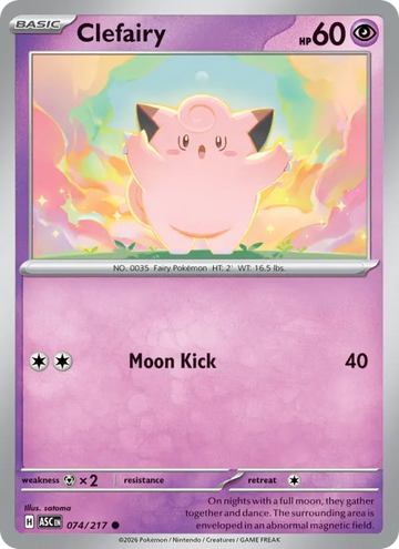 Losse Pokémonkaart 074/217 - Clefairy - Ascended Heroes - [Common]