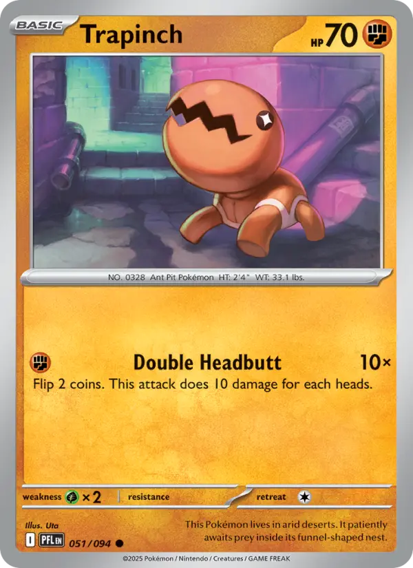 Losse Pokémonkaart 051/094 - Trapinch - Phantasmal Flames - [Common]