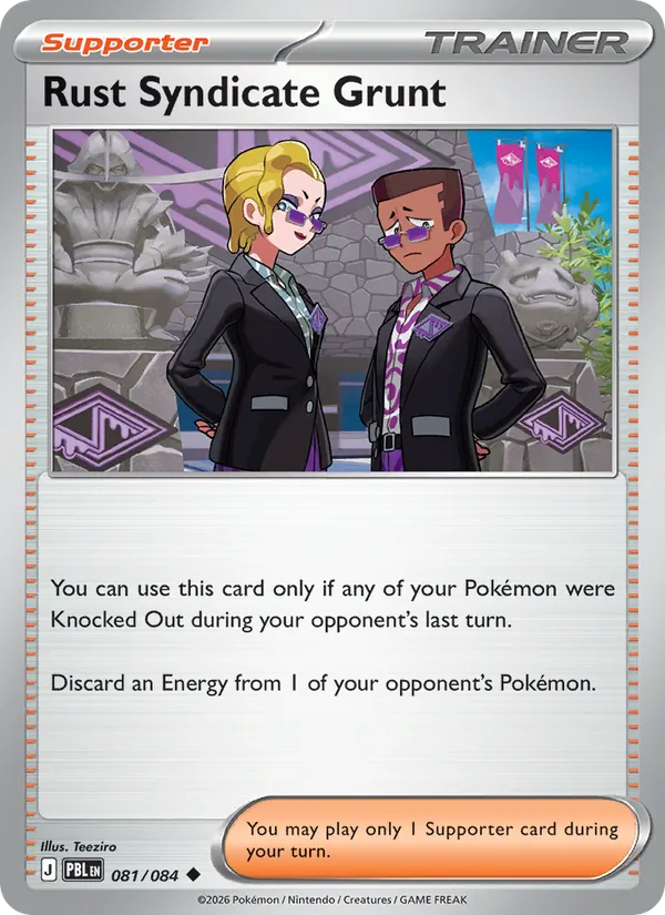 Losse Pokémonkaart 081/084 - Rust Syndicate Grunt - Pitch Black - [Uncommon] - Reverse Holo