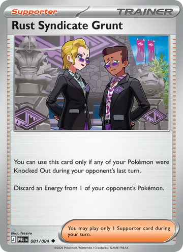 Losse Pokémonkaart 081/084 - Rust Syndicate Grunt - Pitch Black - [Uncommon] - Reverse Holo