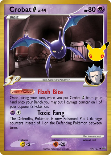 Losse Pokémonkaart 47/127 - Crobat G - 30th Celebration: Classic Collection - [Classic Collection]