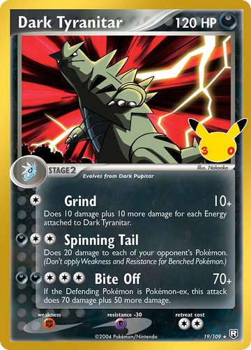 Losse Pokémonkaart 19/109 - Dark Tyranitar - 30th Celebration: Classic Collection - [Classic Collection]