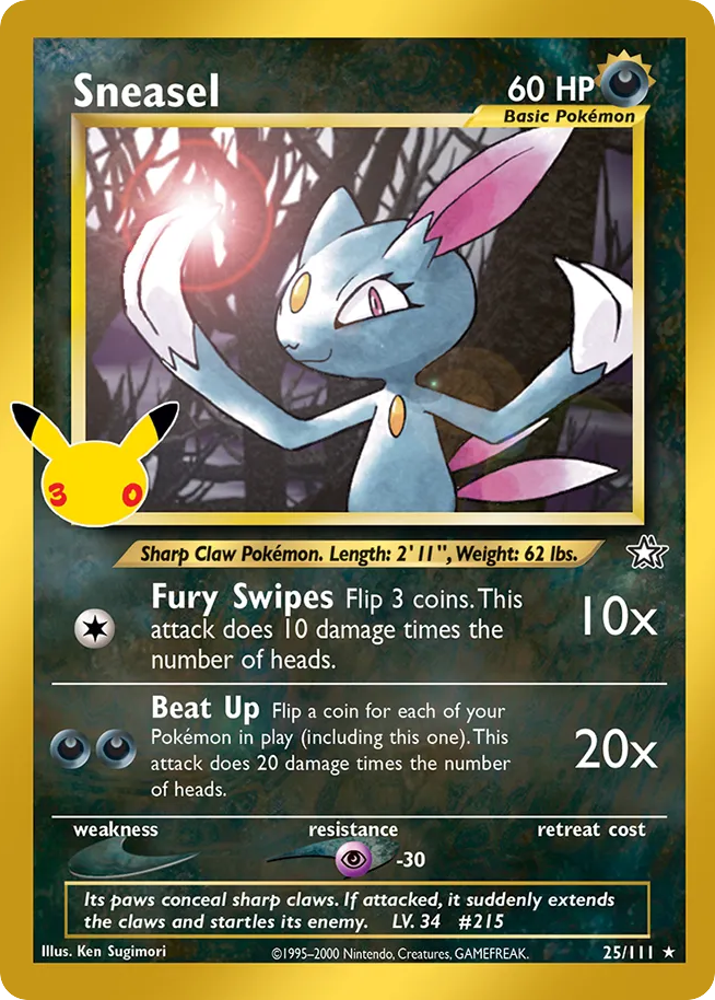 Losse Pokémonkaart 25/111 - Sneasel - 30th Celebration: Classic Collection - [Classic Collection]