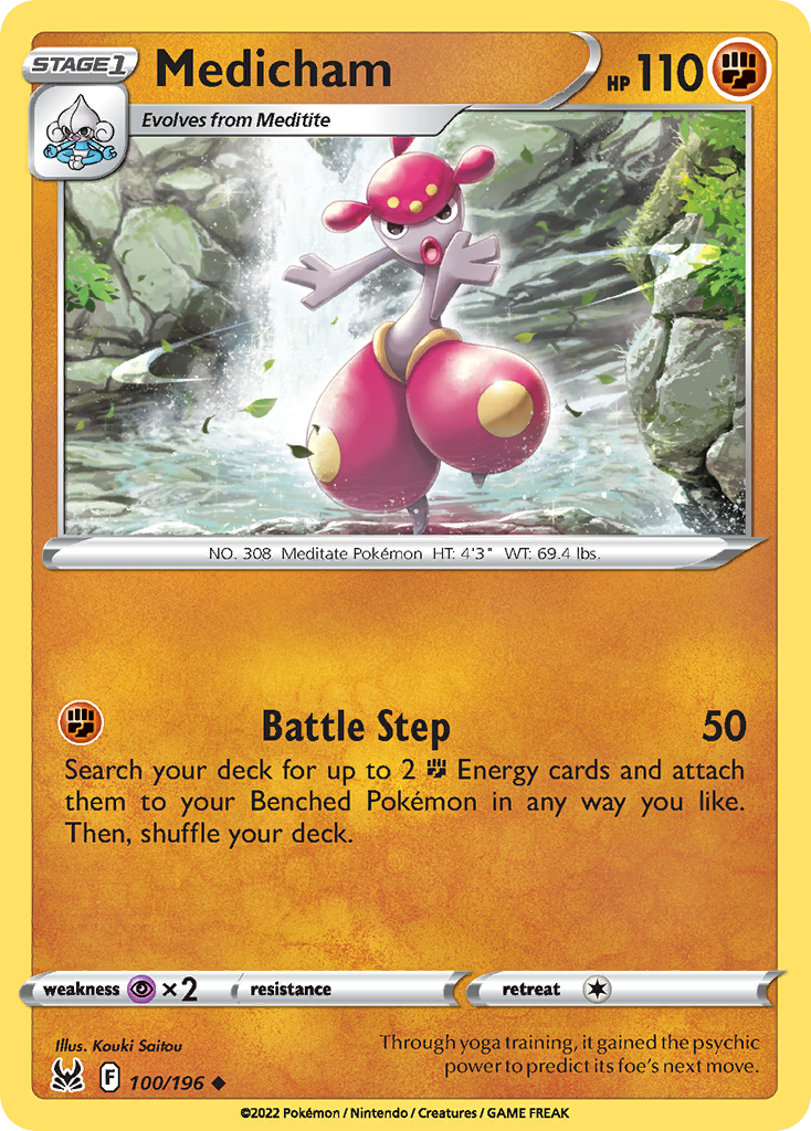 100/196 - Medicham - Reverse Holo - [Uncommon]