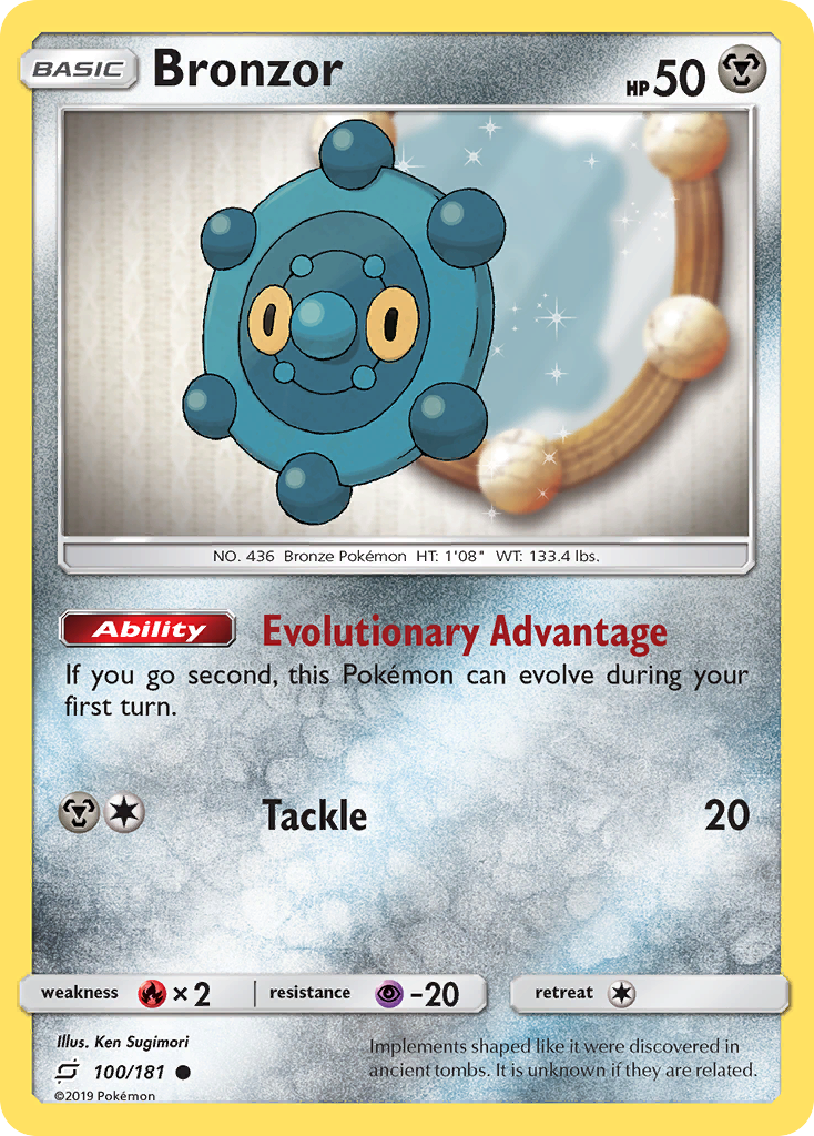 Pokémonkaart 100/181 - Bronzor - Team Up - [Common]