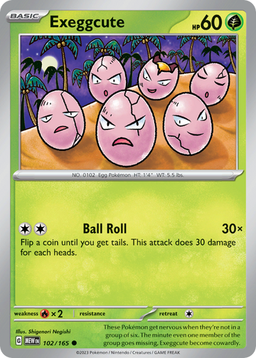 102/165 - Exeggcute - [Common] - Reverse Holo