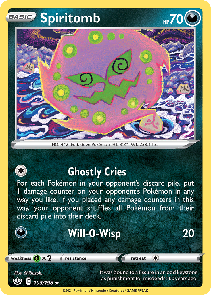 Pokémonkaart 103/198 - Spiritomb - Chilling Reign - [Rare]
