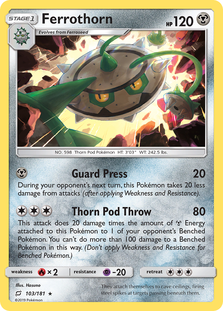 Pokémonkaart 103/181 - Ferrothorn - Team Up - [Rare]