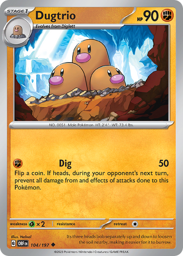 104/197 - Dugtrio - [Uncommon] - Reverse Holo