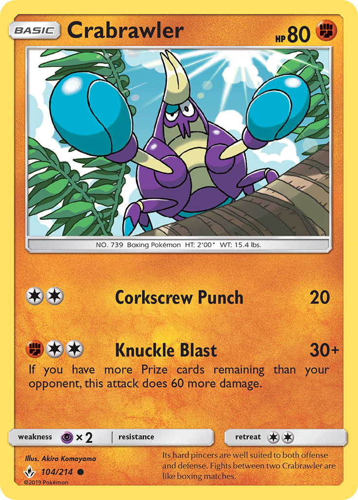 Pokémonkaart 104/214 - Crabrawler - Unbroken Bonds - [Common]