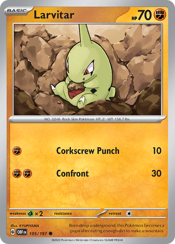 105/197 - Larvitar - [Common] - Reverse Holo