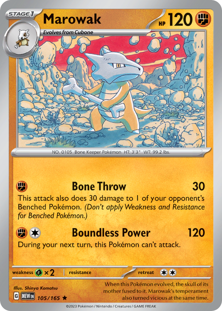 105/165 - Marowak - [Rare] - Reverse Holo