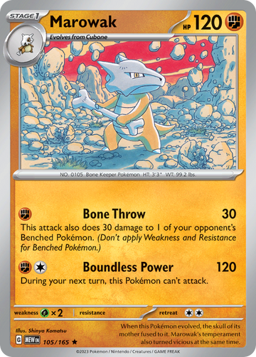 105/165 - Marowak - [Rare] - Reverse Holo