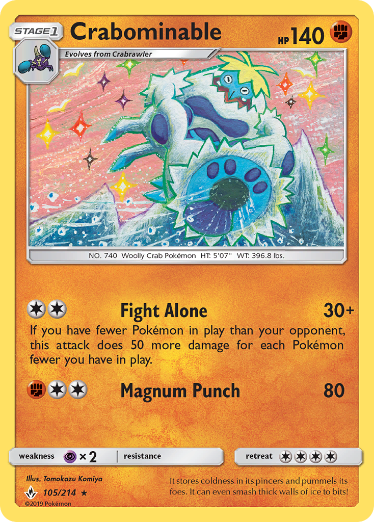 Pokémonkaart 105/214 - Crabominable - Unbroken Bonds - [Rare]