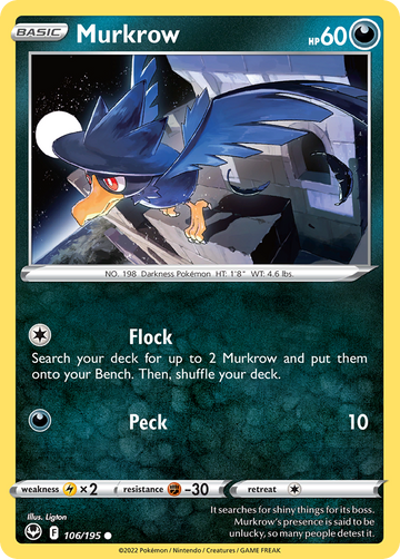 106/195 - Murkrow - [Common] - Reverse Holo