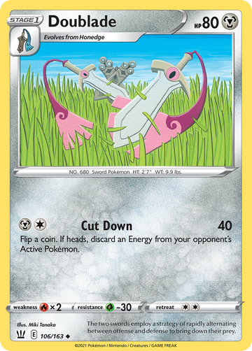 Pokémonkaart 106/163 - Doublade - Battle Styles - [Uncommon]