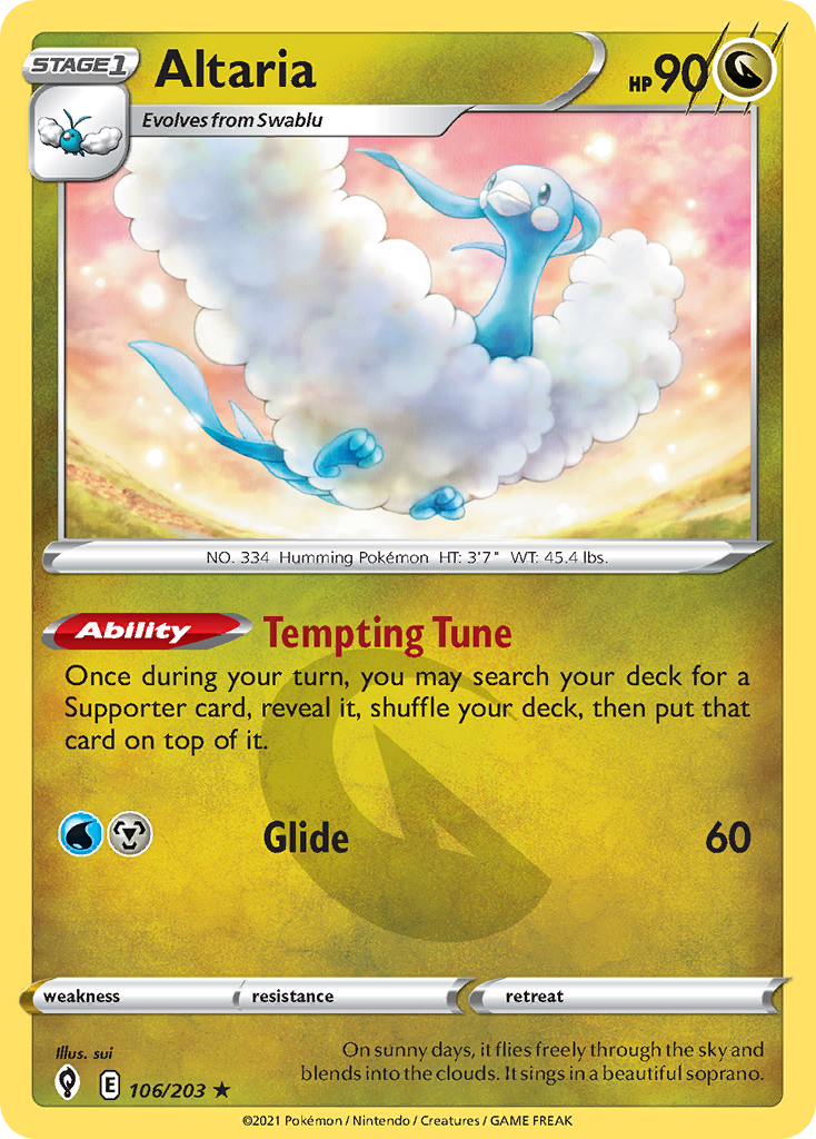 Pokémonkaart 106/203 - Altaria - Evolving Skies - [Rare]