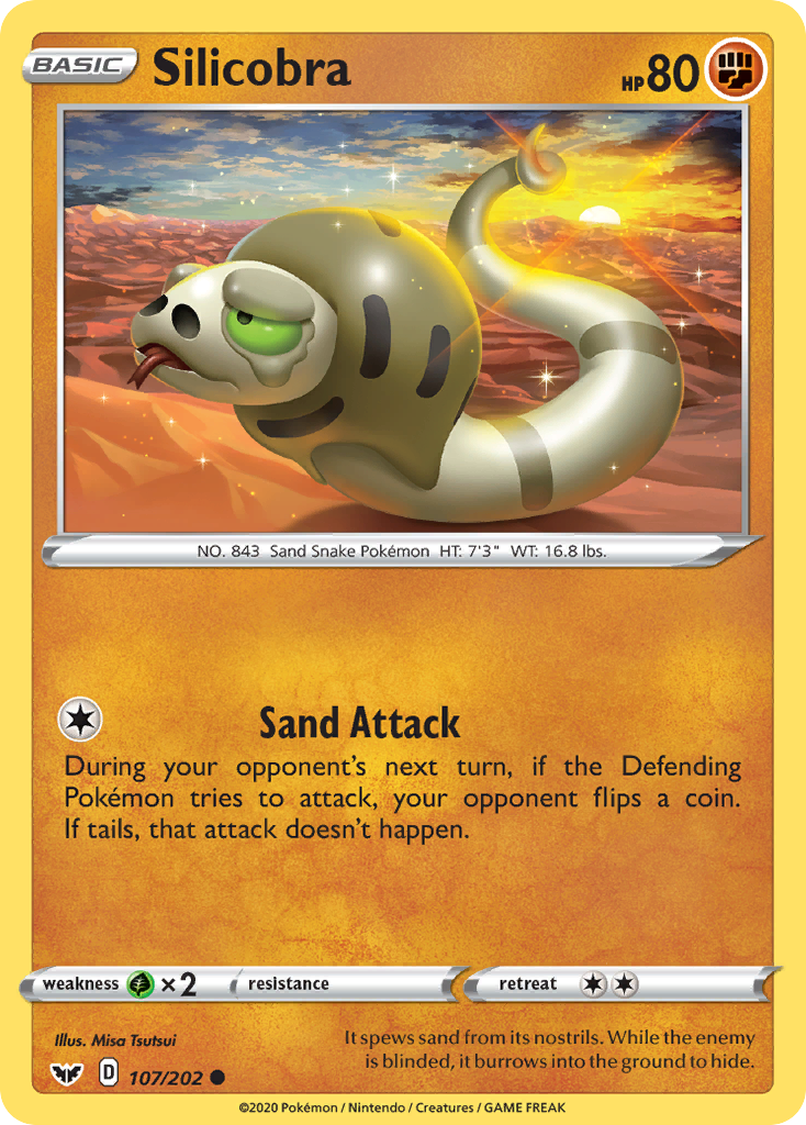 Pokémonkaart 107/202 - Silicobra - Sword & Shield - [Common]