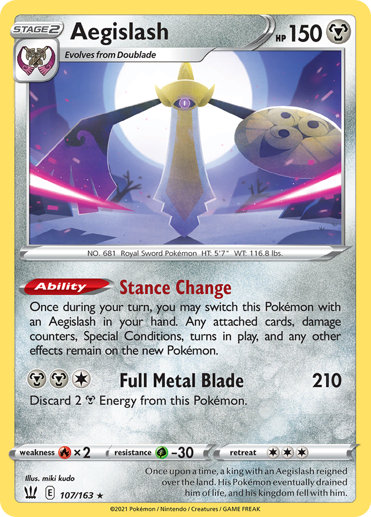 Pokémonkaart 107/163 - Aegislash - Battle Styles - [Rare Holo]