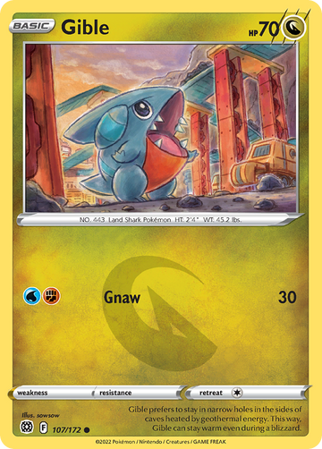107/172 - Gible - Reverse Holo - [Common]