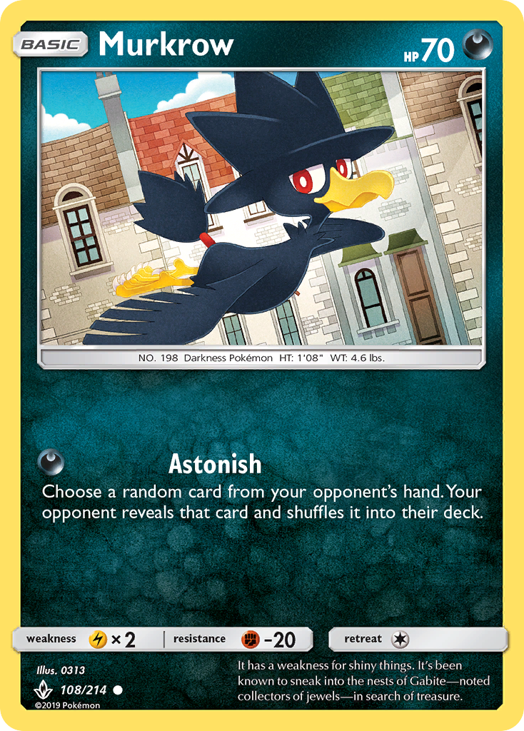 Pokémonkaart 108/214 - Murkrow - Unbroken Bonds - [Common]