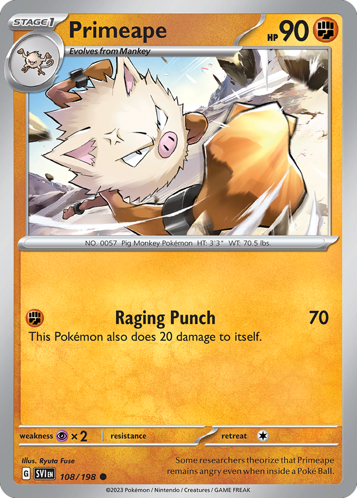 108/198 - Primeape - [Common] - Reverse Holo