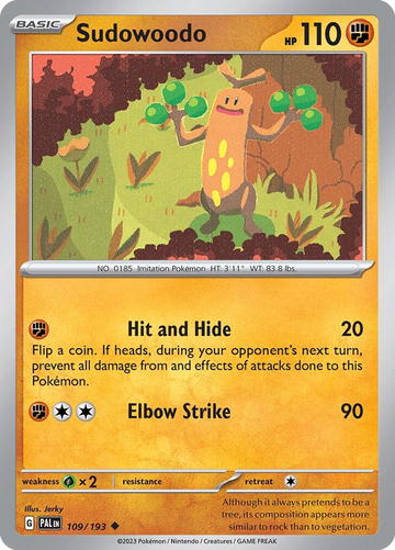 109/193 - Sudowoodo - [Uncommon] - Reverse Holo