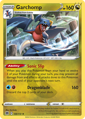 109/172 - Garchomp - Reverse Holo - [Rare Holo]