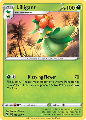 Pokémonkaart 010/203 - Lilligant - Evolving Skies - [Rare]