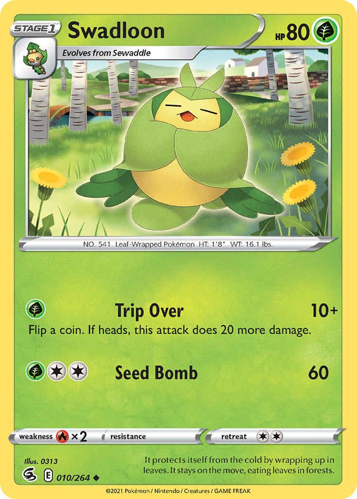 Pokémonkaart 010/264 - Swadloon - Fusion Strike - [Uncommon]