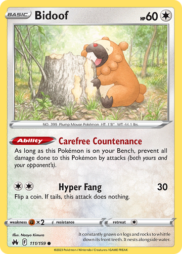 111/159 - Bidoof - [Common] - Reverse Holo