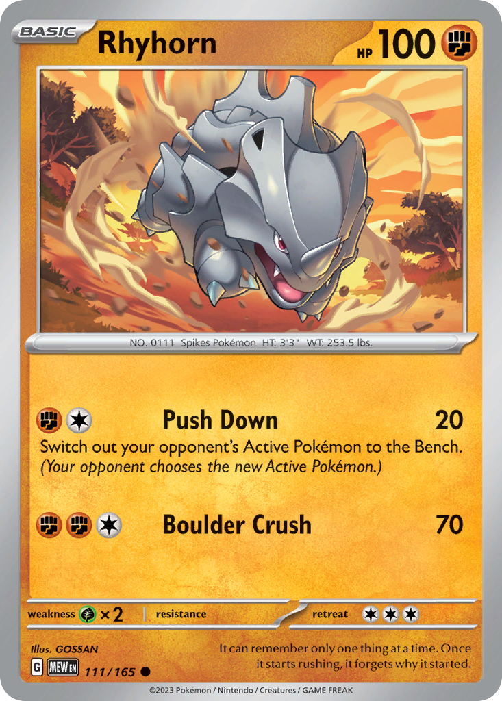 111/165 - Rhyhorn - [Common]
