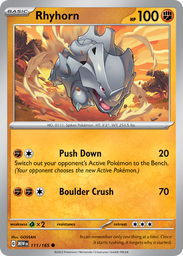 111/165 - Rhyhorn - [Common]