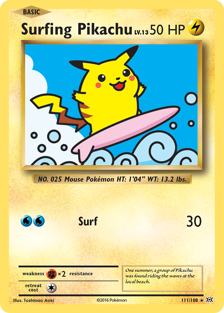 111 108 Surfing Pikachu Rare Secret