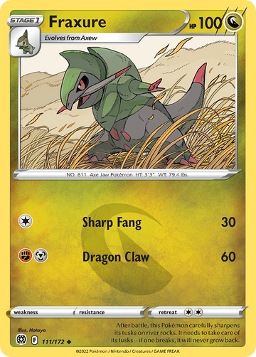 111/172 - Fraxure - Reverse Holo - [Uncommon]